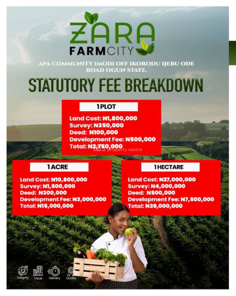Agric Land with Registered Survey, Zara Farm City Located at Imodi Off Ikorodu Ijebu-ode Road, Ijebu Ode, Ogun, Commercial Land for Sale