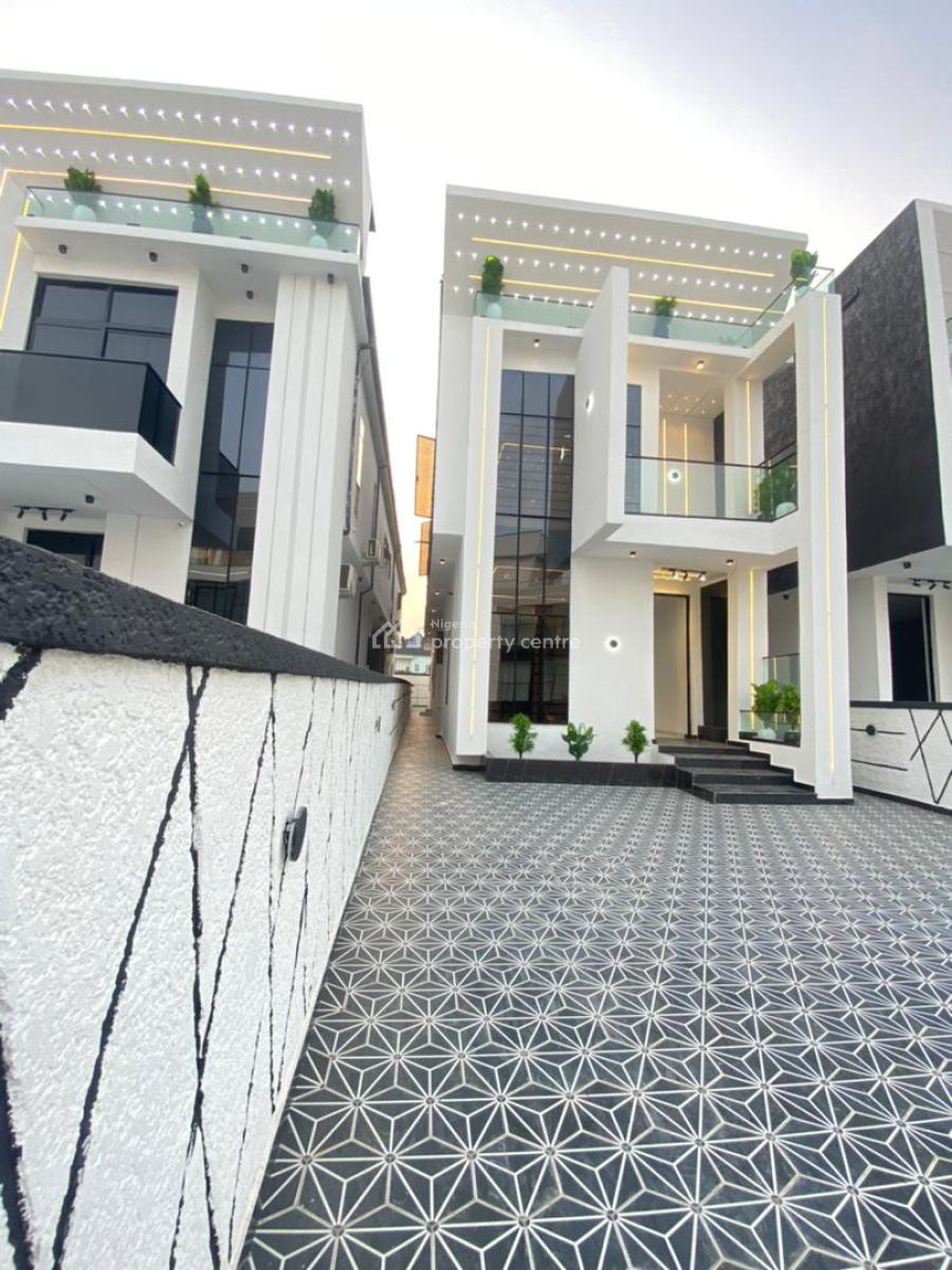 Contemporary 5 Bedroom Fully Detached Duplex with Bq in an Estate, Chevron, Lekki, Lagos, Detached Duplex for Sale