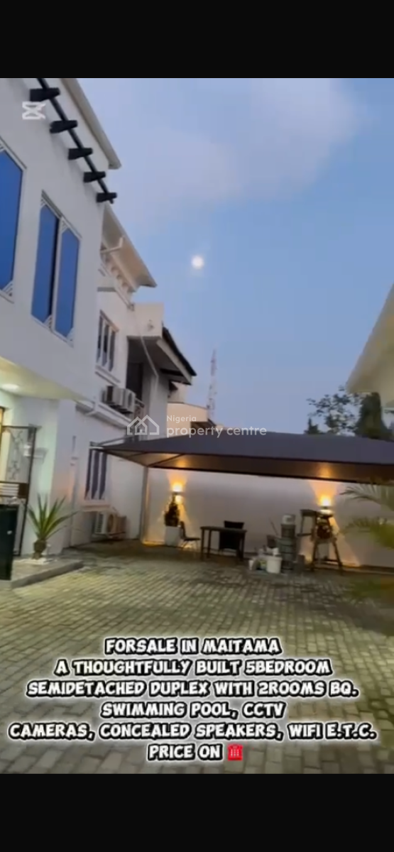 5bedroom Semi Detached Duplex with 2bq Room, Maitama District, Abuja, Semi-detached Duplex for Sale