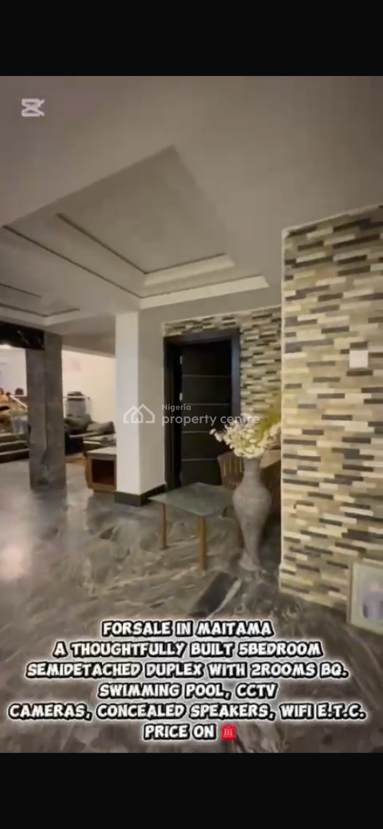 5bedroom Semi Detached Duplex with 2bq Room, Maitama District, Abuja, Semi-detached Duplex for Sale