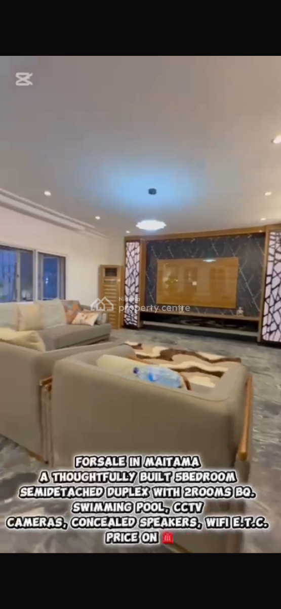 5bedroom Semi Detached Duplex with 2bq Room, Maitama District, Abuja, Semi-detached Duplex for Sale