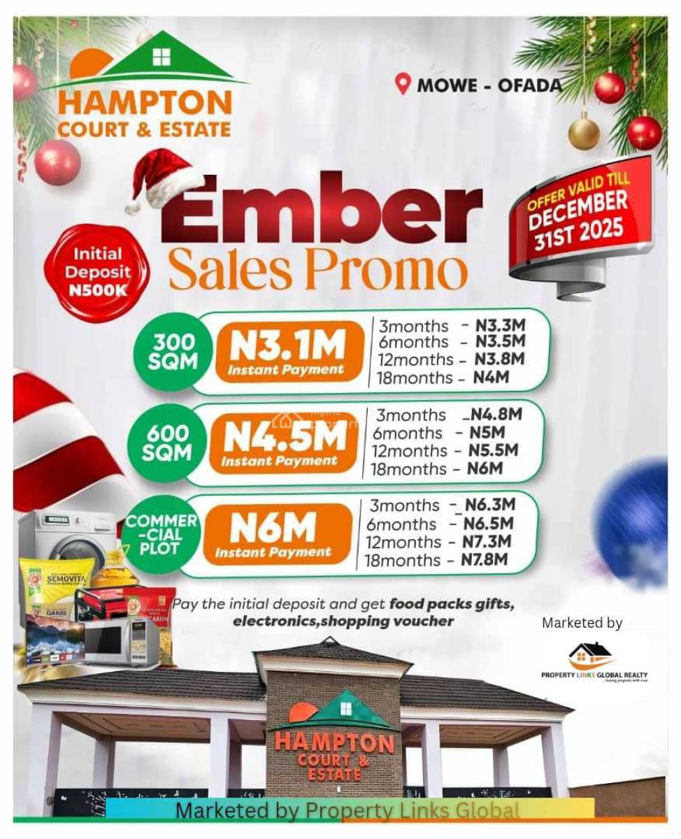 Verified Land with Certificate of Occupancy (c of O), Hampton Court Estate Close By to The Castrol Oil, Mowe Ofada, Ogun, Residential Land for Sale