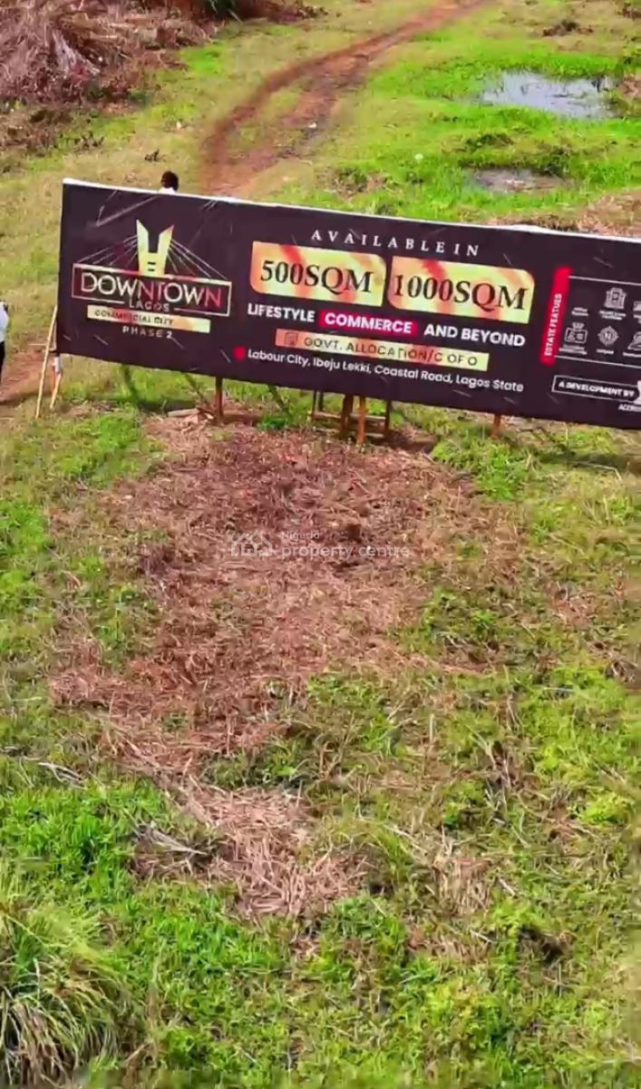 Commercial Lamd with Government Allocation/cofo, Downtown Lagos Commercial City Phase 2along Lekki Coastal Road Orimedu, Ibeju Lekki, Lagos, Commercial Land for Sale