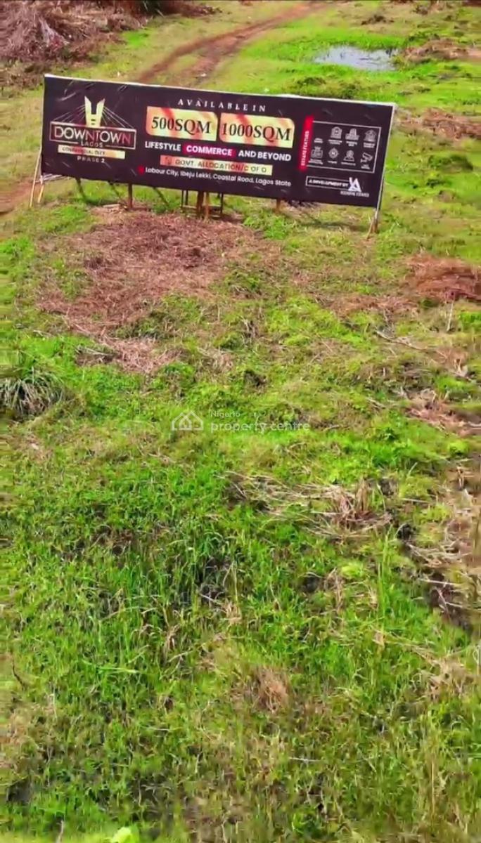 Commercial Lamd with Government Allocation/cofo, Downtown Lagos Commercial City Phase 2along Lekki Coastal Road Orimedu, Ibeju Lekki, Lagos, Commercial Land for Sale