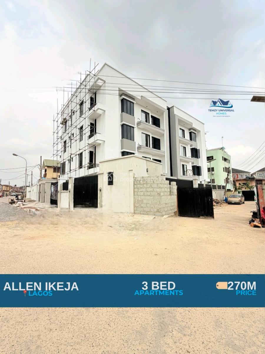 Newly Built 3 Bedroom Smart Apartment with Bq  Location: Allen Ikeja, Allen, Ikeja, Lagos, Flat / Apartment for Sale