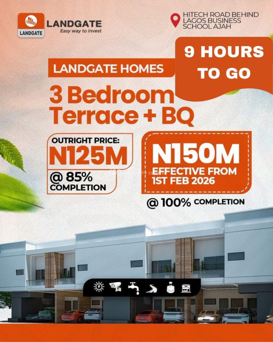 3 Bedroom Terrace with Bq, Hitech Road, Behind Lagos Business School, Ajah, Lagos, Terraced Duplex for Sale