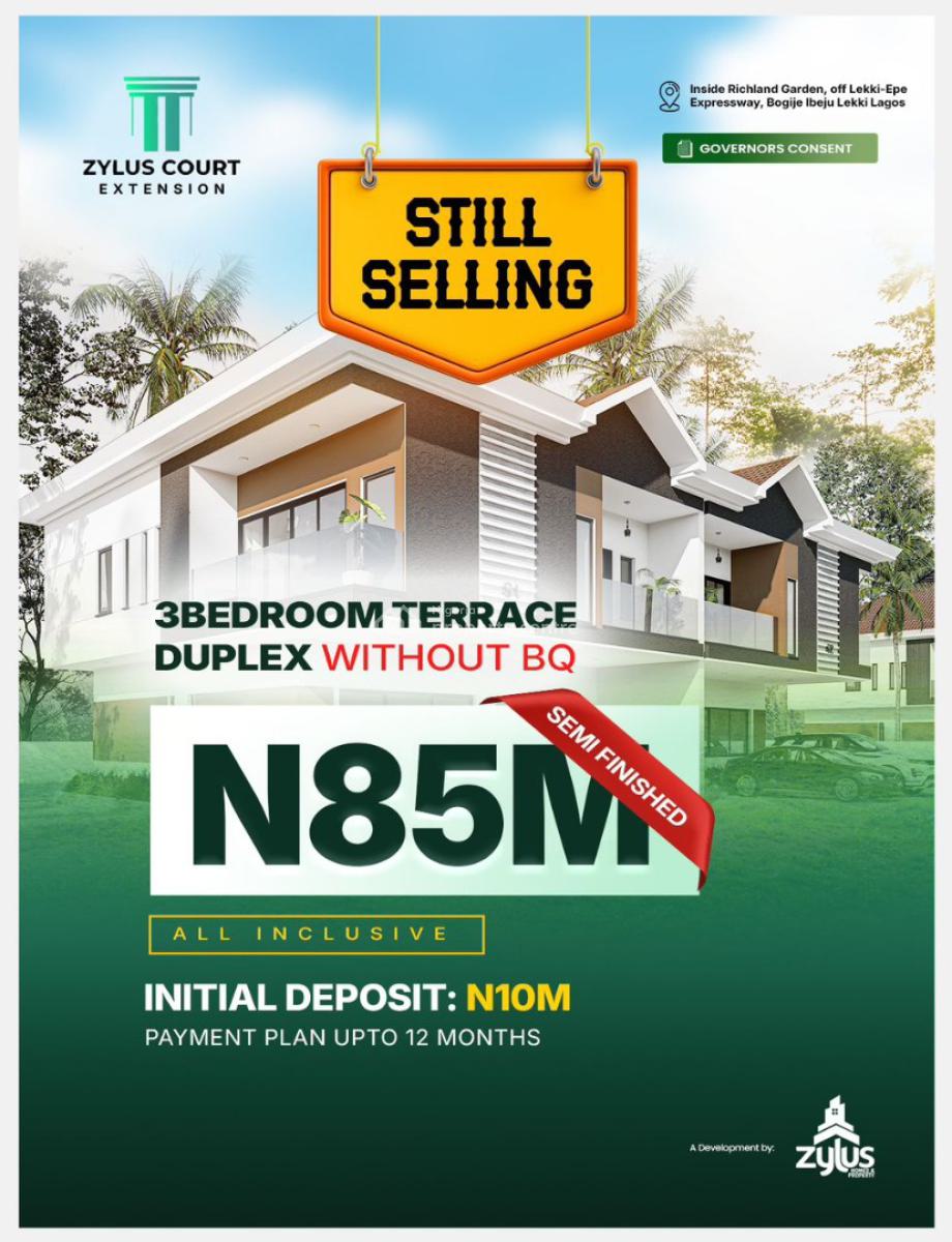 3 Bedroom Semi Detached Duplex + Bq at Rich Gaden Estate Gbojije Lagos, Rich Garden Estate Gbojije, Off Lekki Epe Expresway, Ibeju Lekki, Lagos, Semi-detached Duplex for Sale