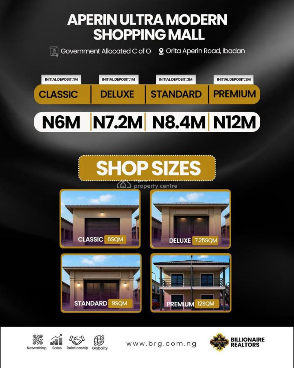 Govt Approved Shopping Malls Strategically Located, Aperin Ultramodern Shopping Mall  Orita Aperin Road, Ibadan, Oyo, Plaza / Complex / Mall for Sale