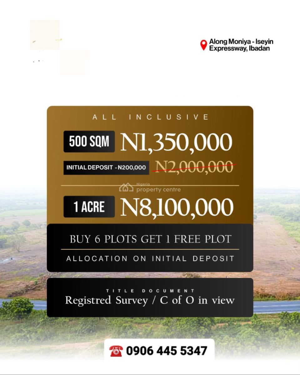 Plots & Acres of Residential Land, Moniya-iseyin Expressway, Moniya, Ibadan, Oyo, Residential Land for Sale