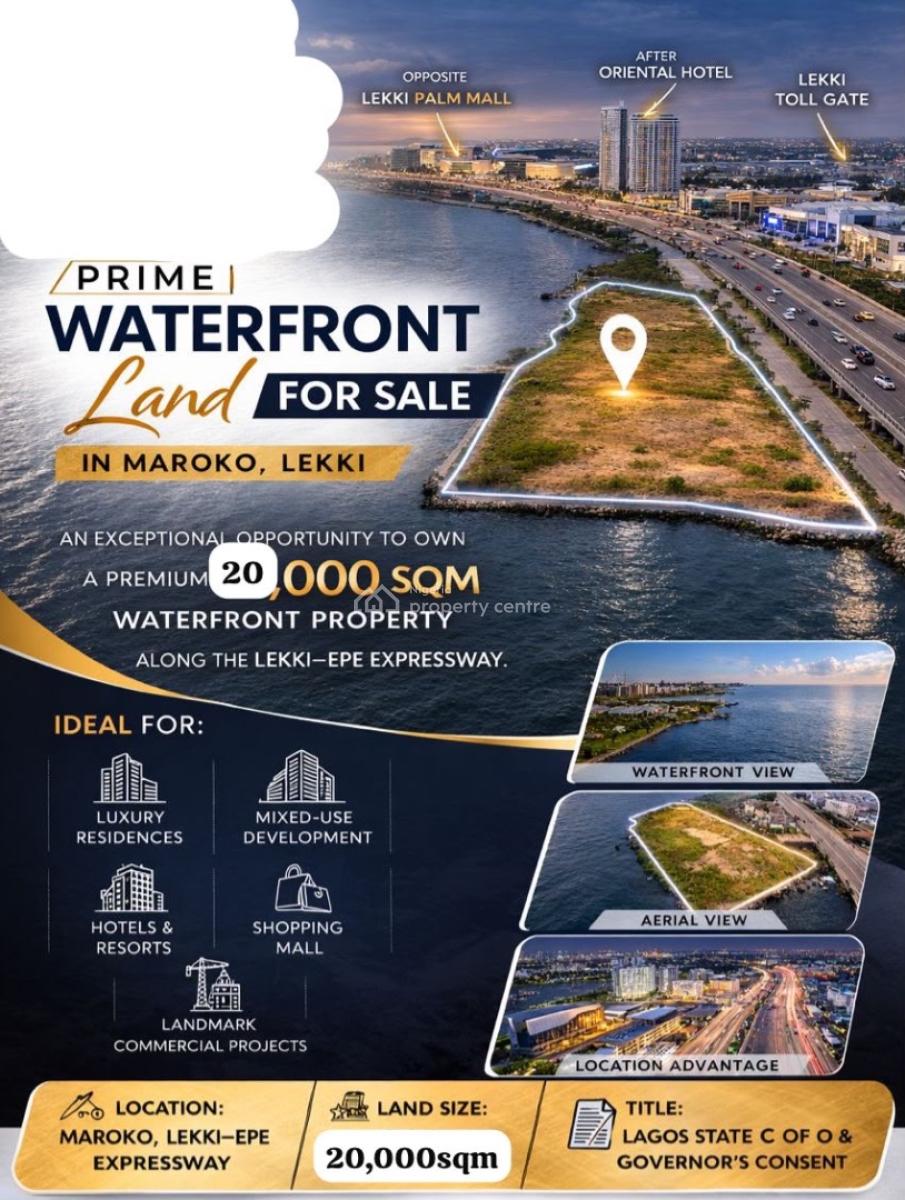 20,000 Sqm of Premium Waterfront Land, Lekki Expressway, Lekki, Lagos, Mixed-use Land for Sale