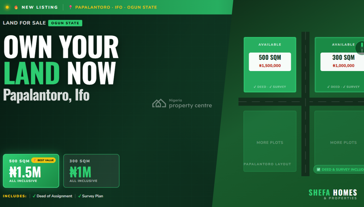 Estate Land  Near Lagos -- Alaafia Park & Garden, Ifo, Ifo, Ogun, Mixed-use Land for Sale