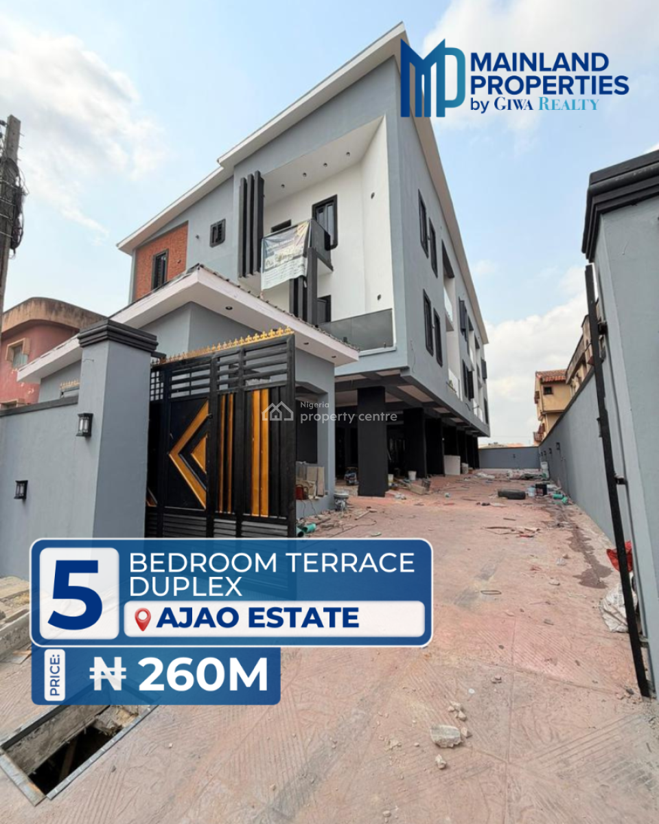 5 Bedrooms Terrace Duplex with Bq, Ajao Estate, Isolo, Lagos, House for Sale