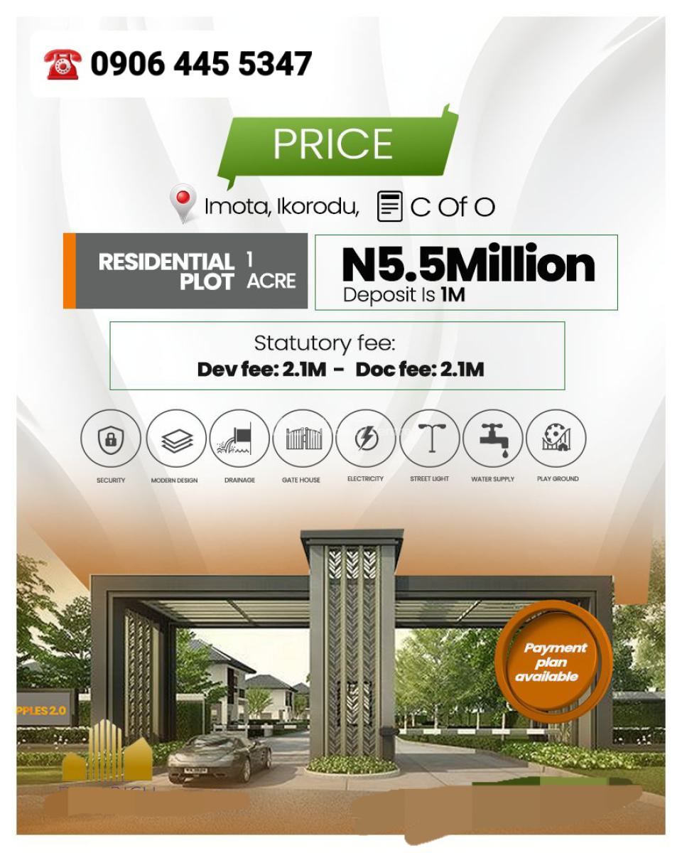 C of O Plots and Acres of Residential Land, Imota, Ikorodu, Lagos, Residential Land for Sale