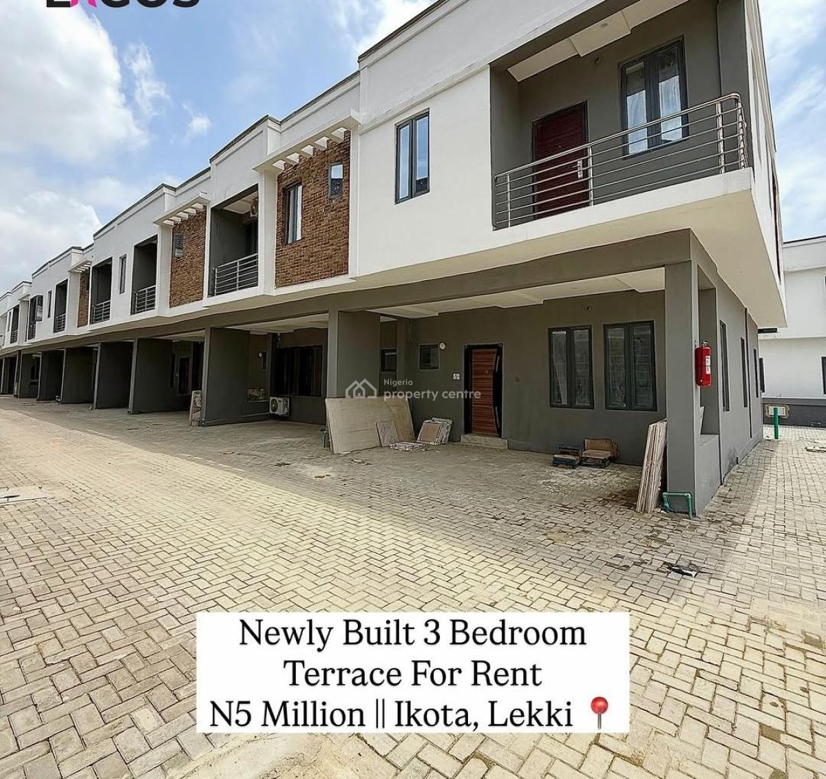 Exquisite 3 Bedroom Terrace Duplex, Ikota, Lekki, Lagos, Terraced Duplex for Rent