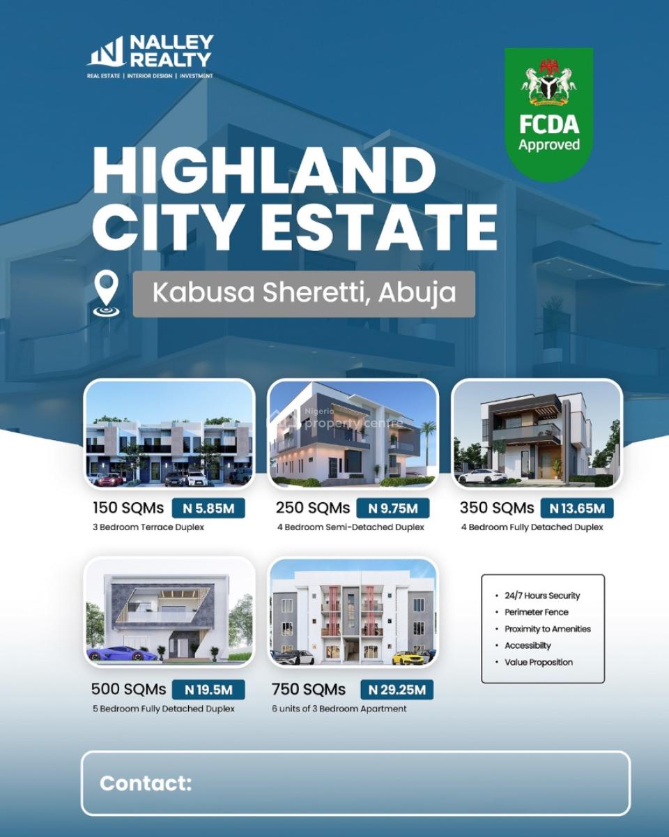 3 Bedroom Terrace Duplex Land, Behind Brains&hammers, Life Camp, Abuja, Residential Land for Sale