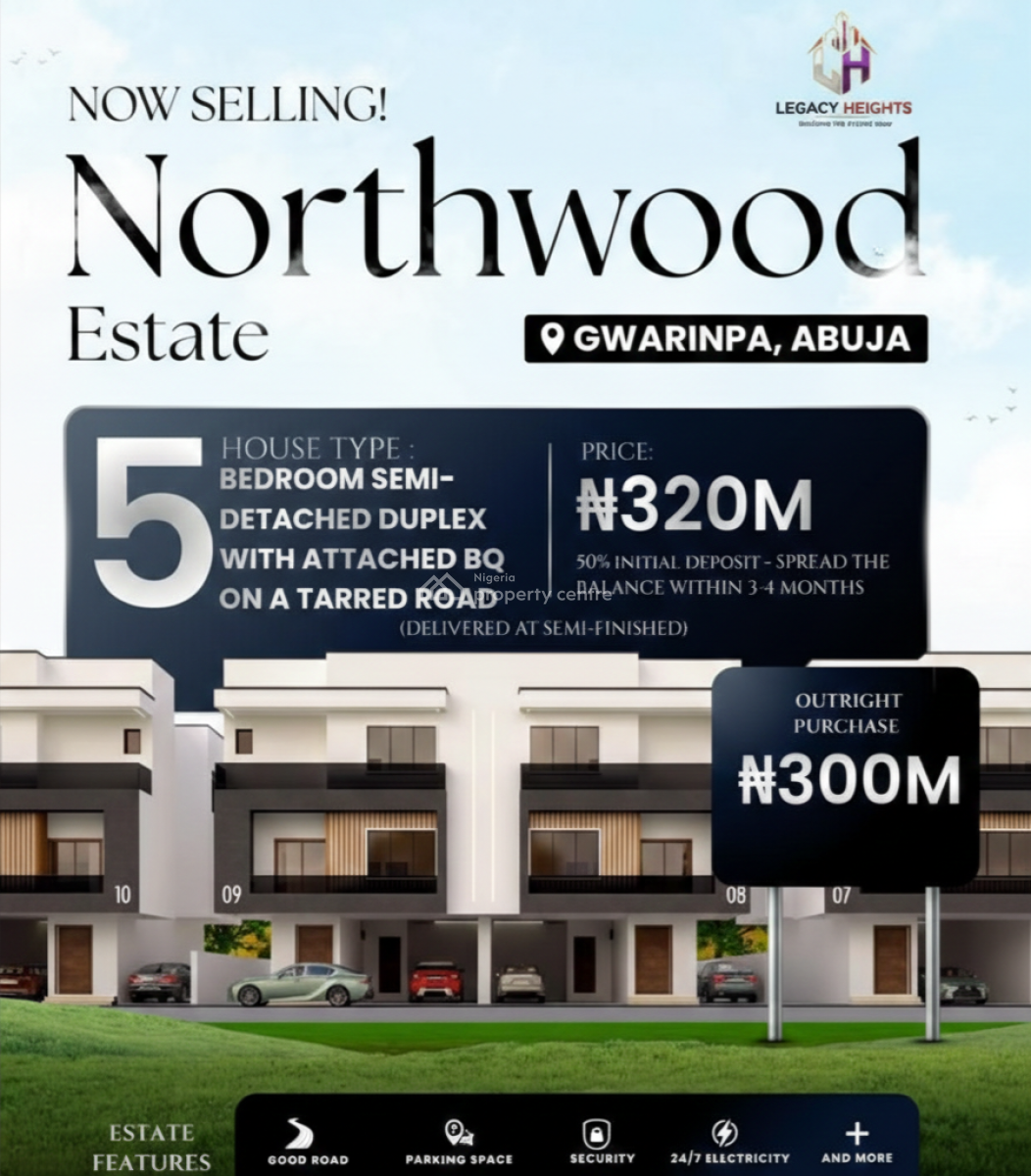 5bedroom Semi-detached Duplex with Bq, Gwarinpa Main, Gwarinpa, Abuja, Semi-detached Duplex for Sale