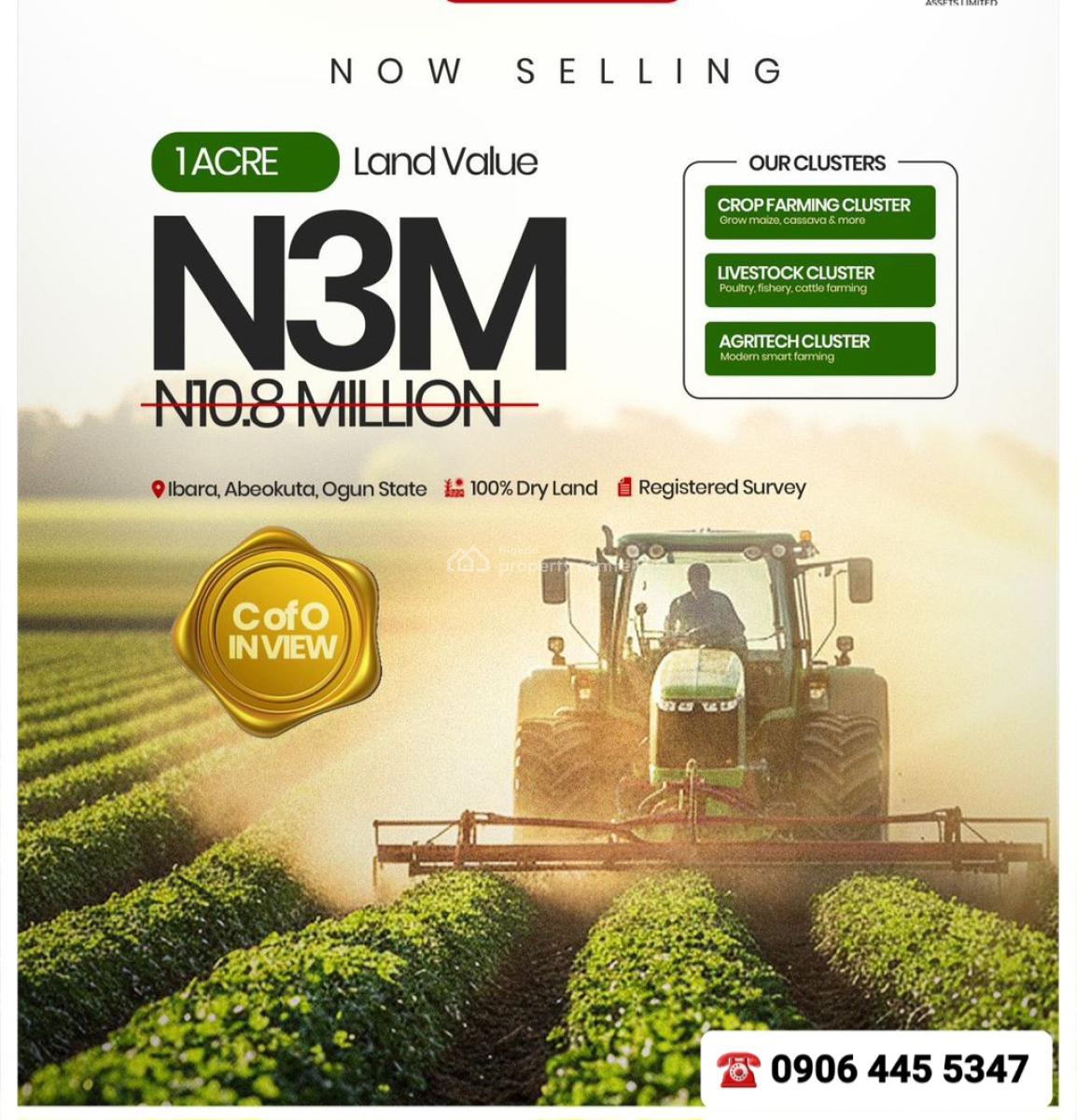 Plots and Acres of Farmlands, Ilewo-orile, Ibara, Abeokuta North, Ogun, Commercial Land for Sale