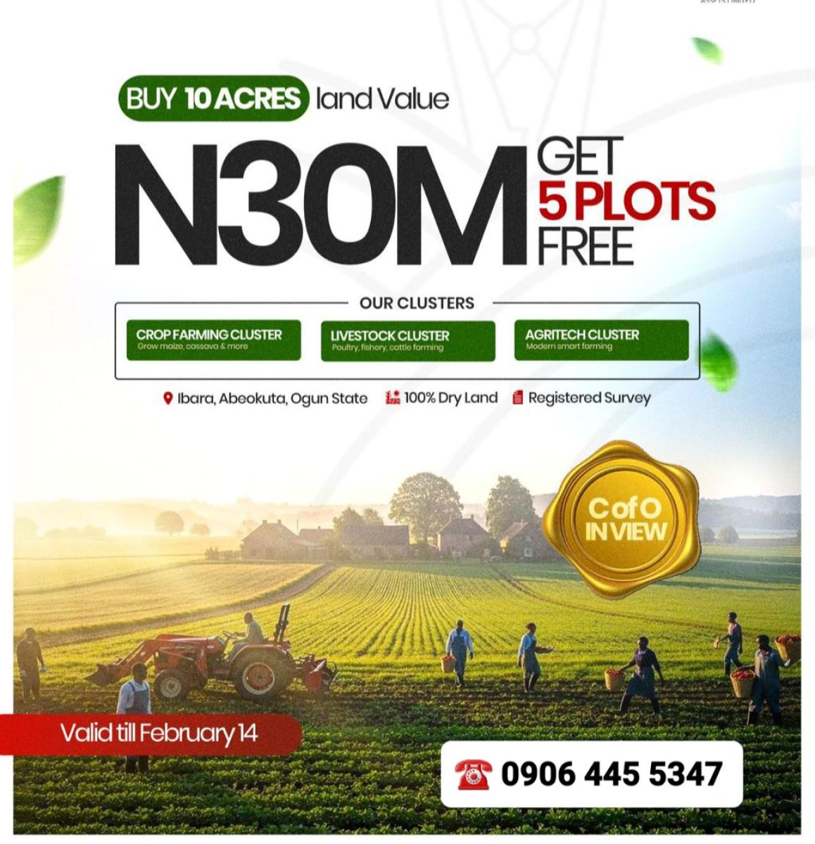 Plots and Acres of Farmlands, Ilewo-orile, Ibara, Abeokuta North, Ogun, Commercial Land for Sale