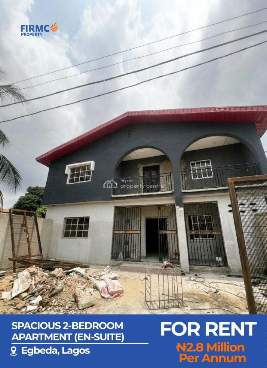 Spacious & Well-maintained 2 Bedroom Apartment, Egbeda, Alimosho, Lagos, Flat / Apartment for Rent