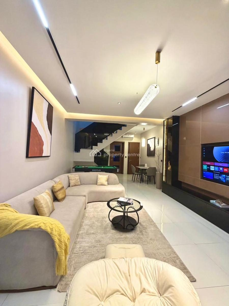 Luxury Furnished 4 Bedroom Terrace Duplex with 24hrs Light, Blenco Supermarket Lane., Sangotedo, Ajah, Lagos, Terraced Duplex for Rent