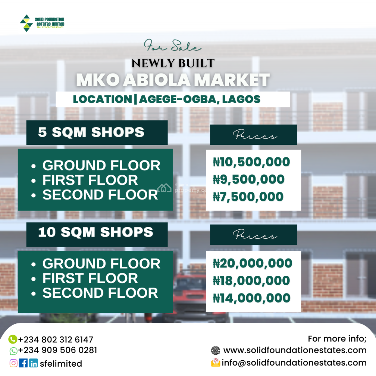 Shops 5sqm & 10sqm, Mko Abiola Market, Agege, Lagos, Commercial Property for Sale