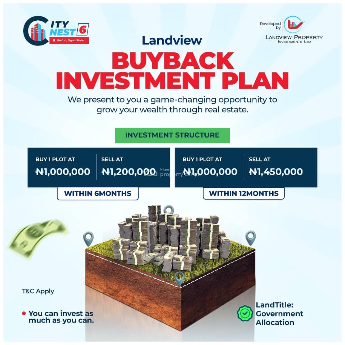 Enjoy 45% Roi on Real Estate Buy Back Plan, Ogijo, Ogun, Land for Sale