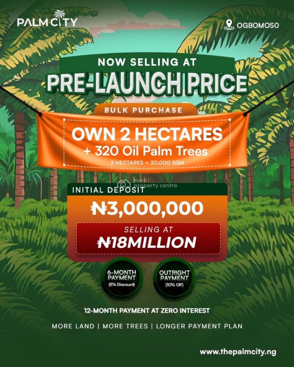 Palm City/ Oil Farm Estate, Ogbomosho South, Oyo, Industrial Land for Sale