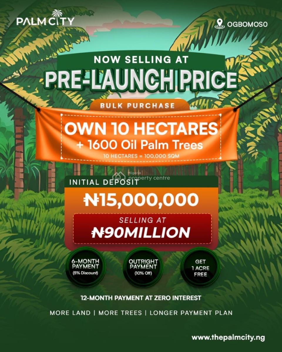 Palm City/ Oil Farm Estate, Ogbomosho South, Oyo, Industrial Land for Sale