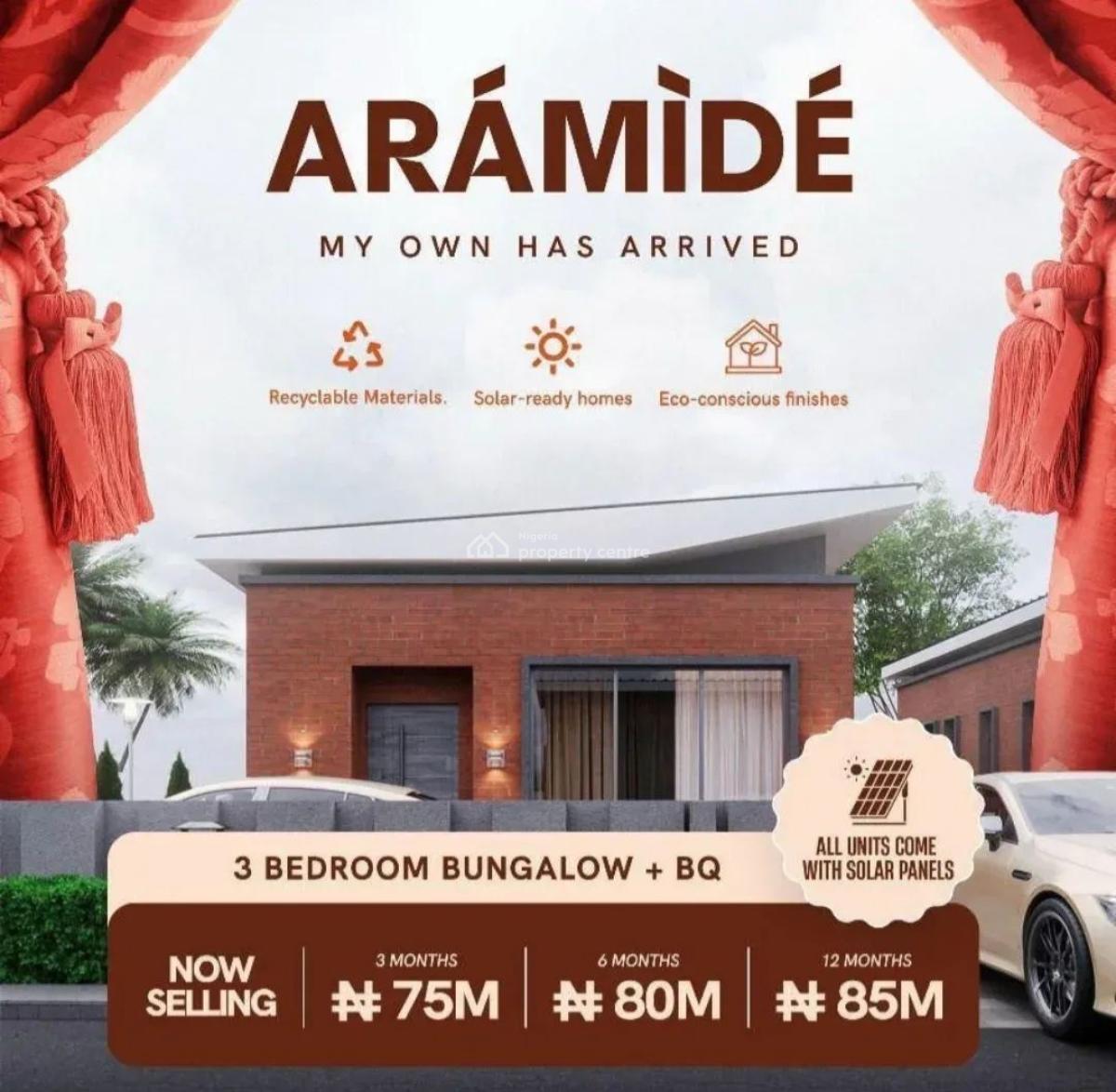 3bedroom Detached Bungalow with Bq, Aramide Bungalows Estate Along Lekki Epe Expressway Aiytoro, Ibeju Lekki, Lagos, Detached Bungalow for Sale