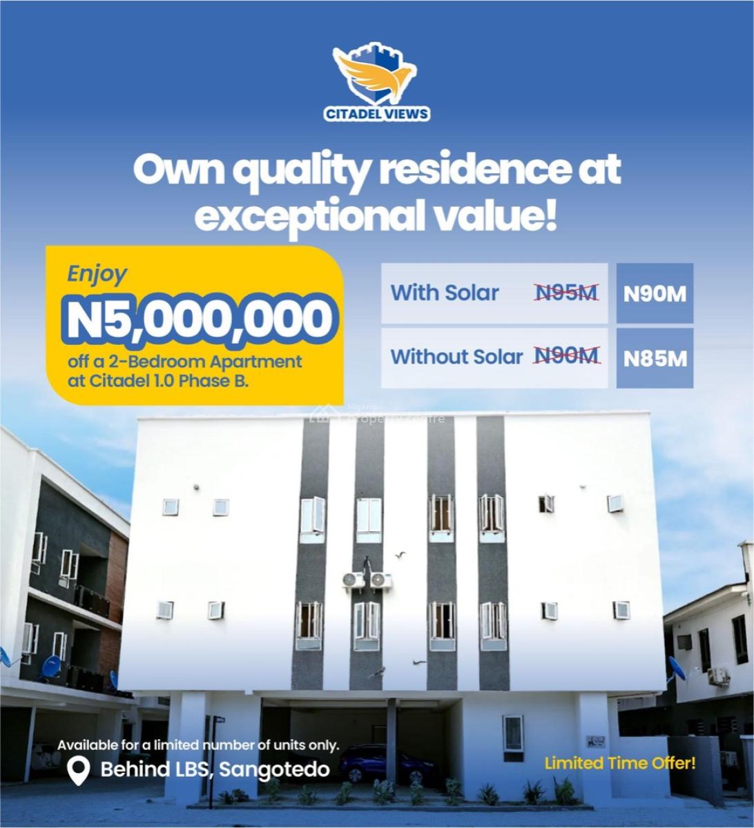 2 Bedroom Apartment, Citadel Views Phase, Sangotedo, Ajah, Lagos, Block of Flats for Sale