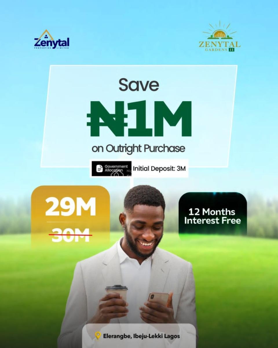 Luxury Plots of Land with Govt Allocation Cofo, Zenytal Gardens, Eleranigbe, Ibeju Lekki, Lagos, Residential Land for Sale