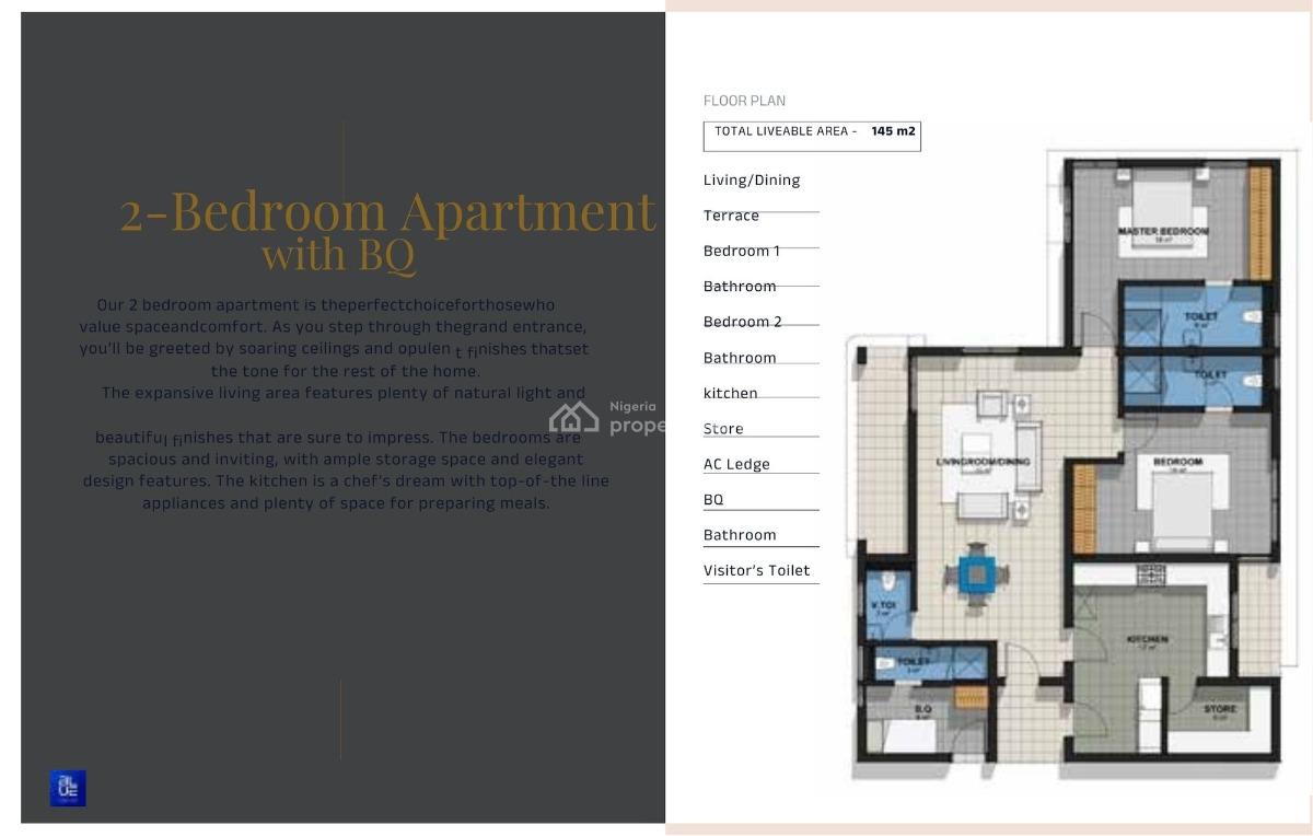 Modern & Upmarket 2 Bedroom Apartment + Bq, Periwinkle Estate, Lekki Phase 2, Lekki, Lagos, Flat / Apartment for Sale