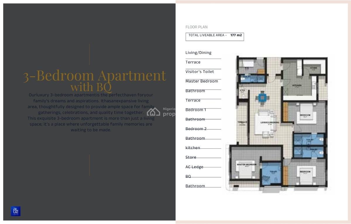 Modern and Upmarket 2 Bedroom Apartment + Bq, Periwinkle Estate, Lekki Phase 2, Lekki, Lagos, Flat / Apartment for Sale