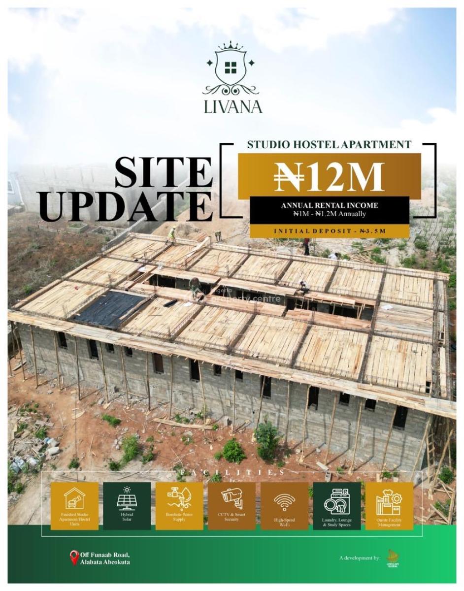 Most Affordable Studio Apartments in an Open Area, Funaab Federal University of Agriculture Abeokuta Ogun State, Abeokuta North, Ogun, Self Contain (single Rooms) for Sale