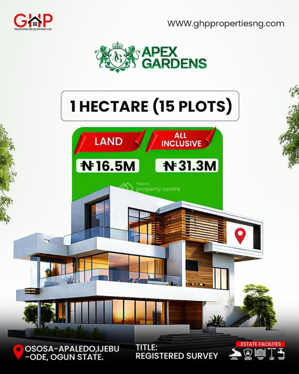 Invest in Plots & Acres of Land with Registered Survey, Apex Gardens Osasa-apaledo, Ijebu Ode, Ogun, Residential Land for Sale