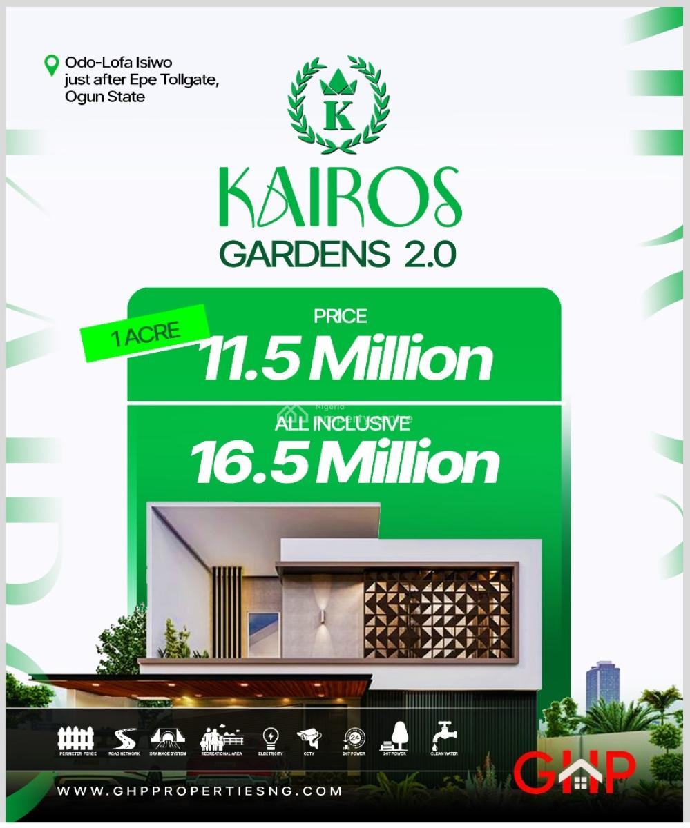 Plots of Land with Registered Survey, Kairos Gardens 2.0 Estate,odo Lofa Isiwo, Km 46, Ogun, Residential Land for Sale