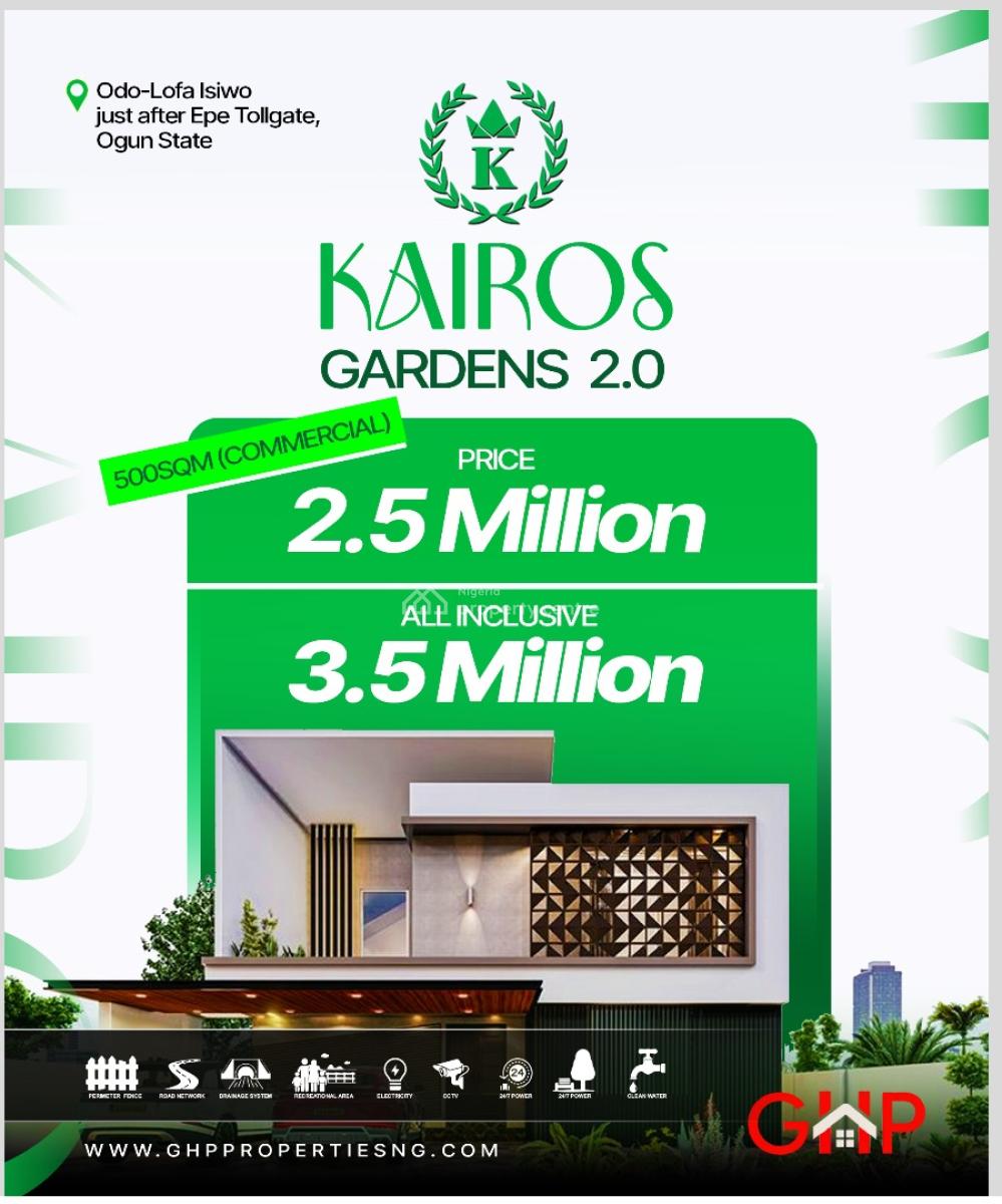 Plots of Land with Registered Survey, Kairos Gardens 2.0 Estate,odo Lofa Isiwo, Km 46, Ogun, Residential Land for Sale