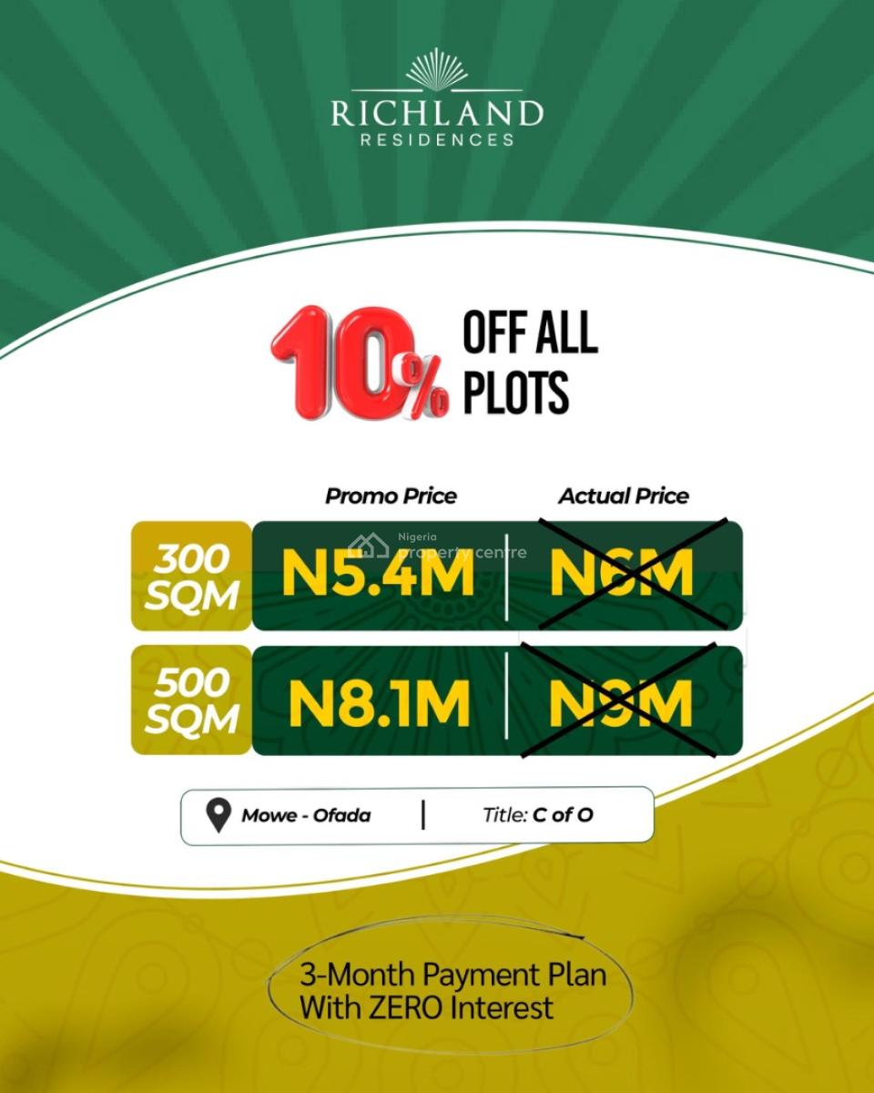 Prime Plots and Acres of Dry Land, Mowe Ofada, Ogun, Residential Land for Sale