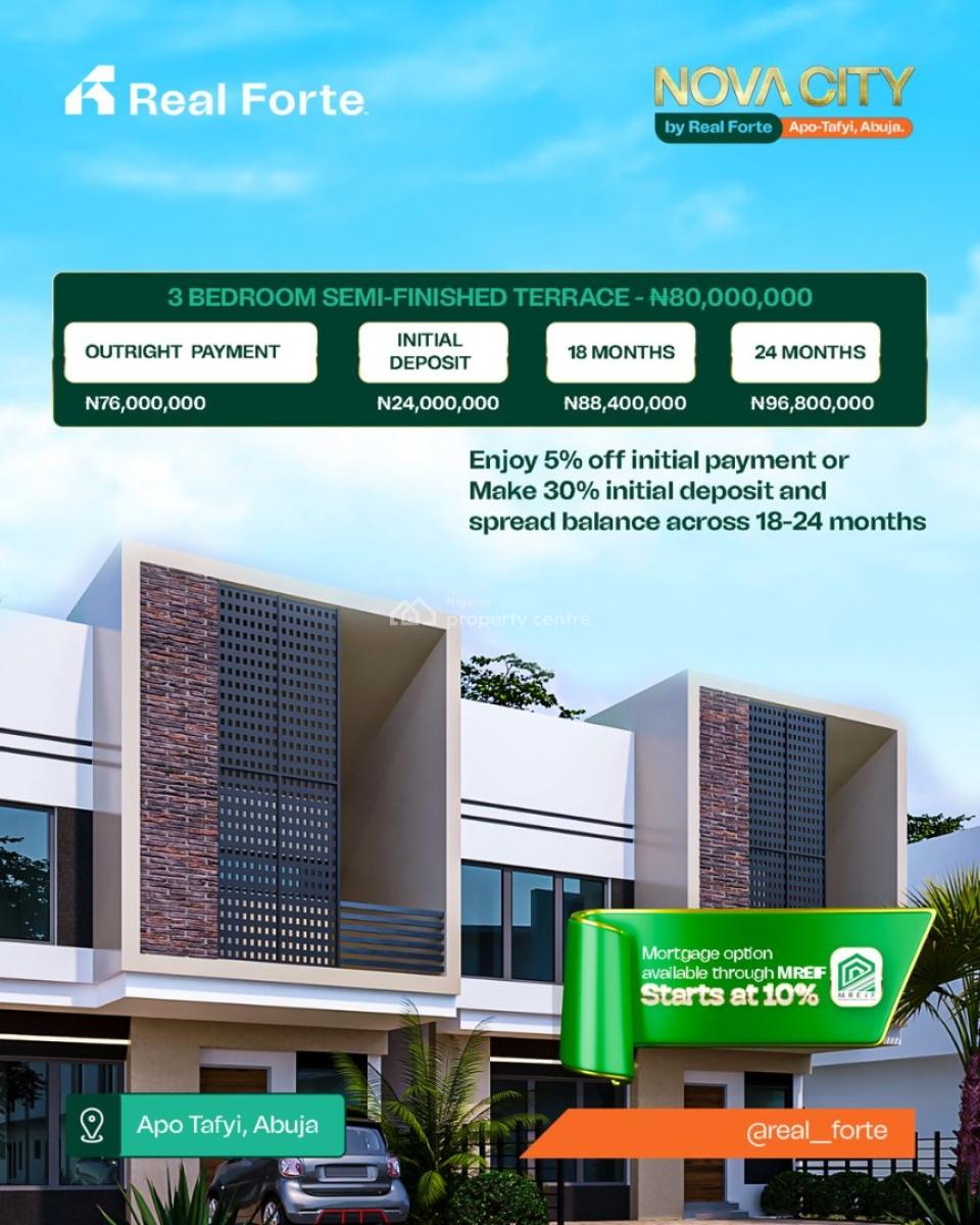 Luxury 4 Bedroom Detached Duplex with Bq, Nova City, Apo Tafyi, Lugbe District, Abuja, Detached Duplex for Sale