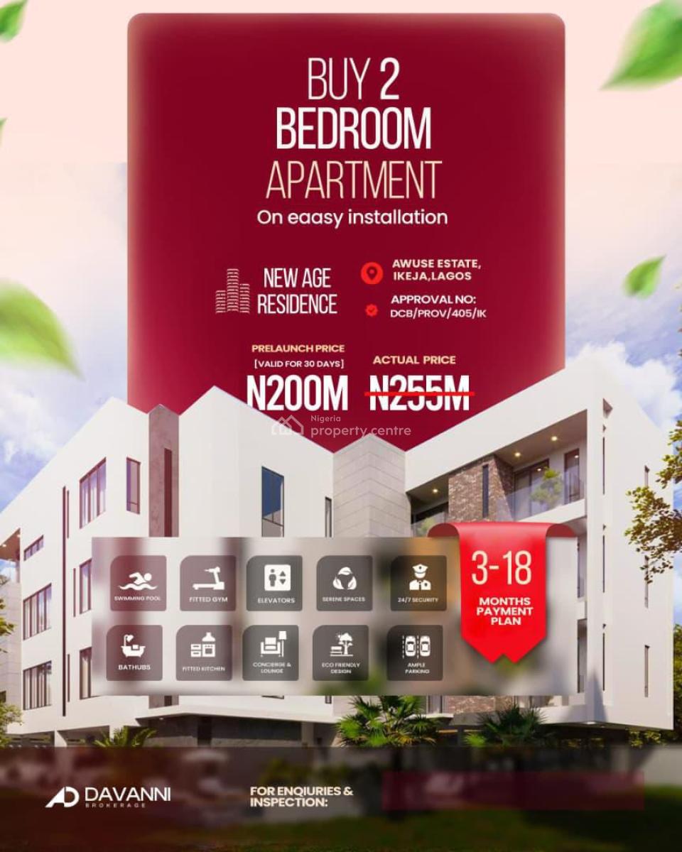 Offplan 2 Bedroom Apartment, Awuse Estates, 3 Minutes Drive to Mutala Mohammed Airport, Ikeja, Lagos, Flat / Apartment for Sale