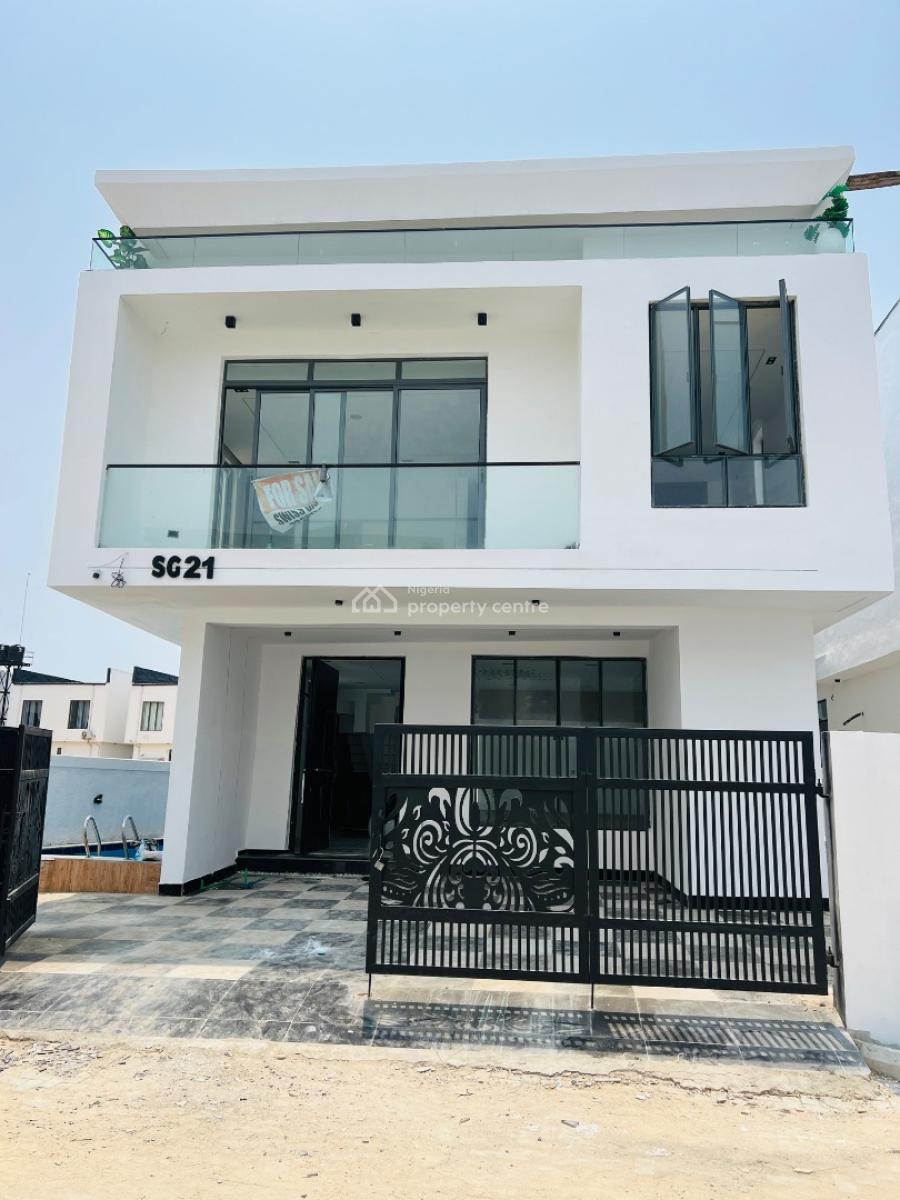 Contemporary 5 Bedroom Detached Duplex with a Swimming Pool + Bq, Chevron Toll Gate, Igbo Efon, Lekki, Lagos, Detached Duplex for Sale