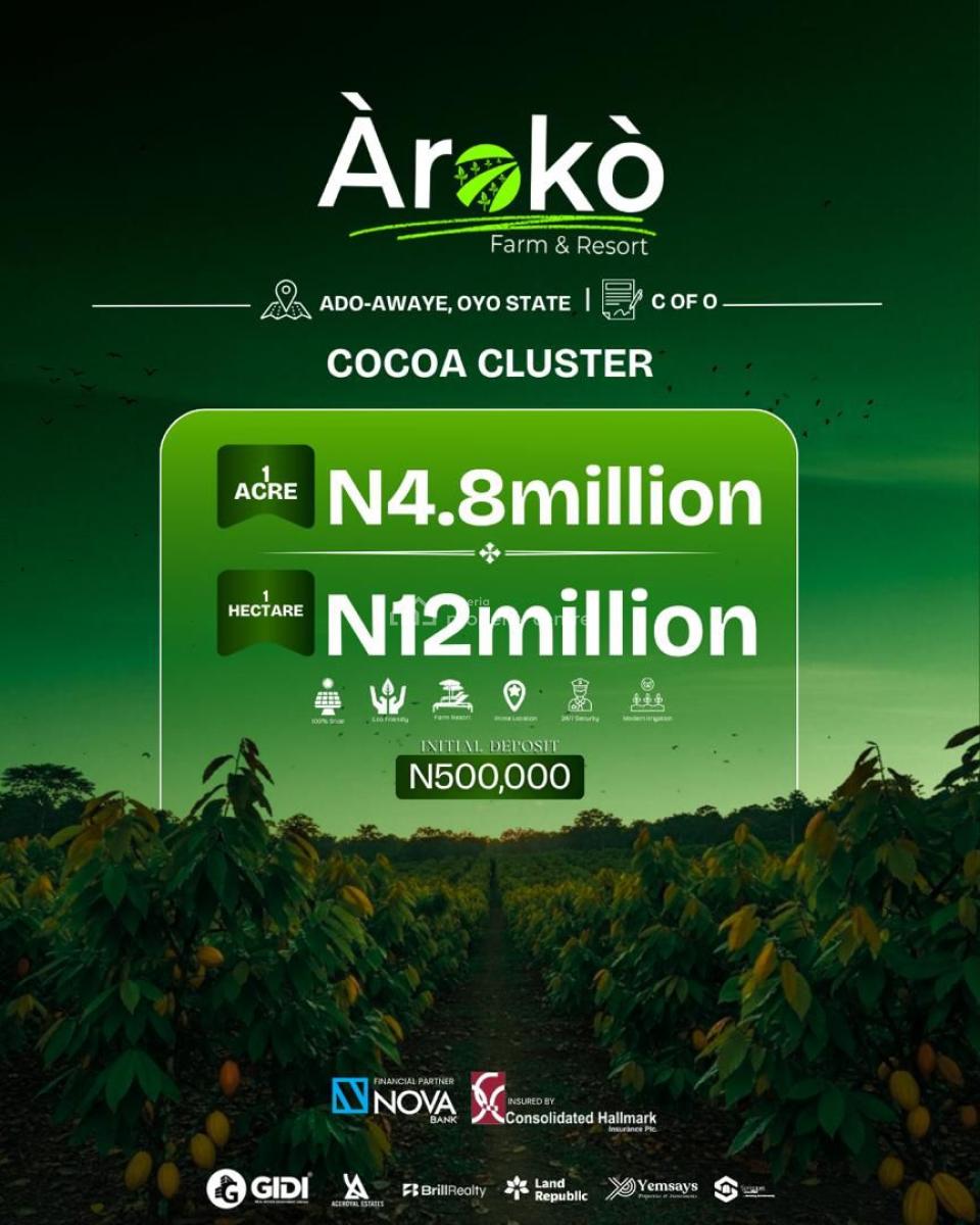 Own a Cluster at Aroko Farm & Resort in Oyo, Oyo State, Aroko Farm & Resort, Ado-awaye, Iseyin, Oyo, Commercial Land Joint Venture