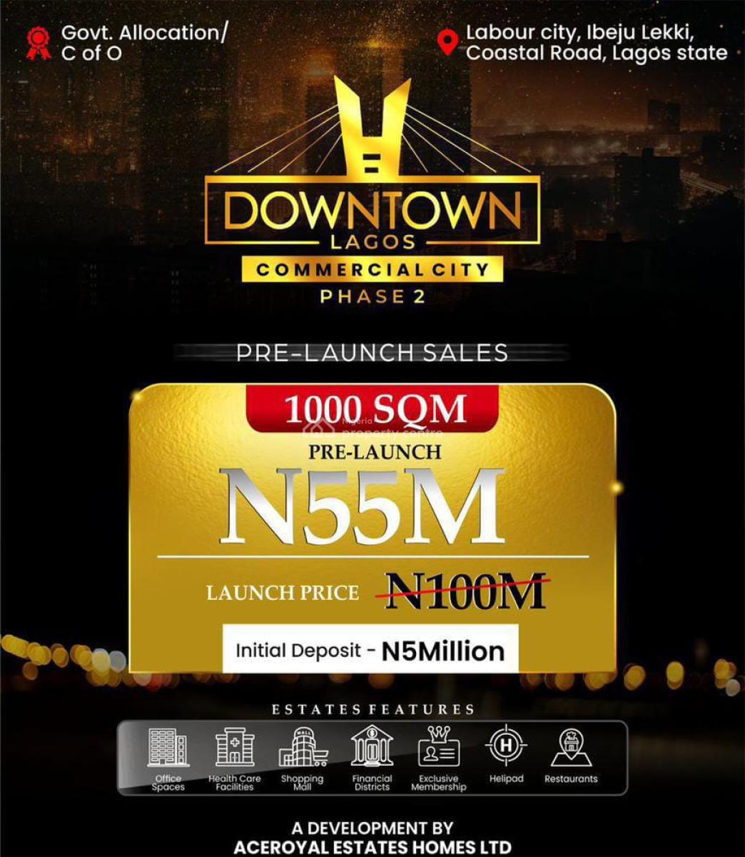 Residential Land, Downtown Lagos Commercial City Phase 2, Ibeju Lekki, Lagos, Mixed-use Land for Sale