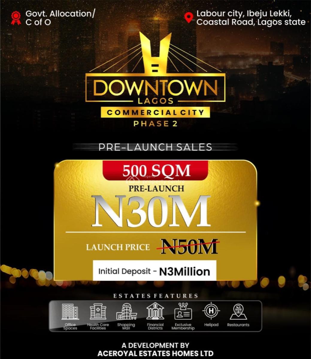 Residential Land, Downtown Lagos Commercial City Phase 2, Ibeju Lekki, Lagos, Mixed-use Land for Sale