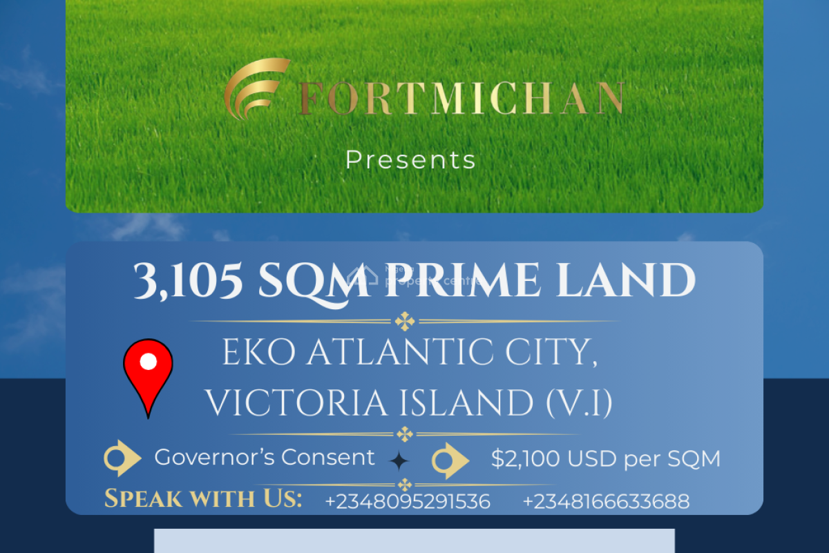 3,105 Sqm Prime Land, Eko Atlantic City, Victoria Island (vi), Lagos, Land for Sale