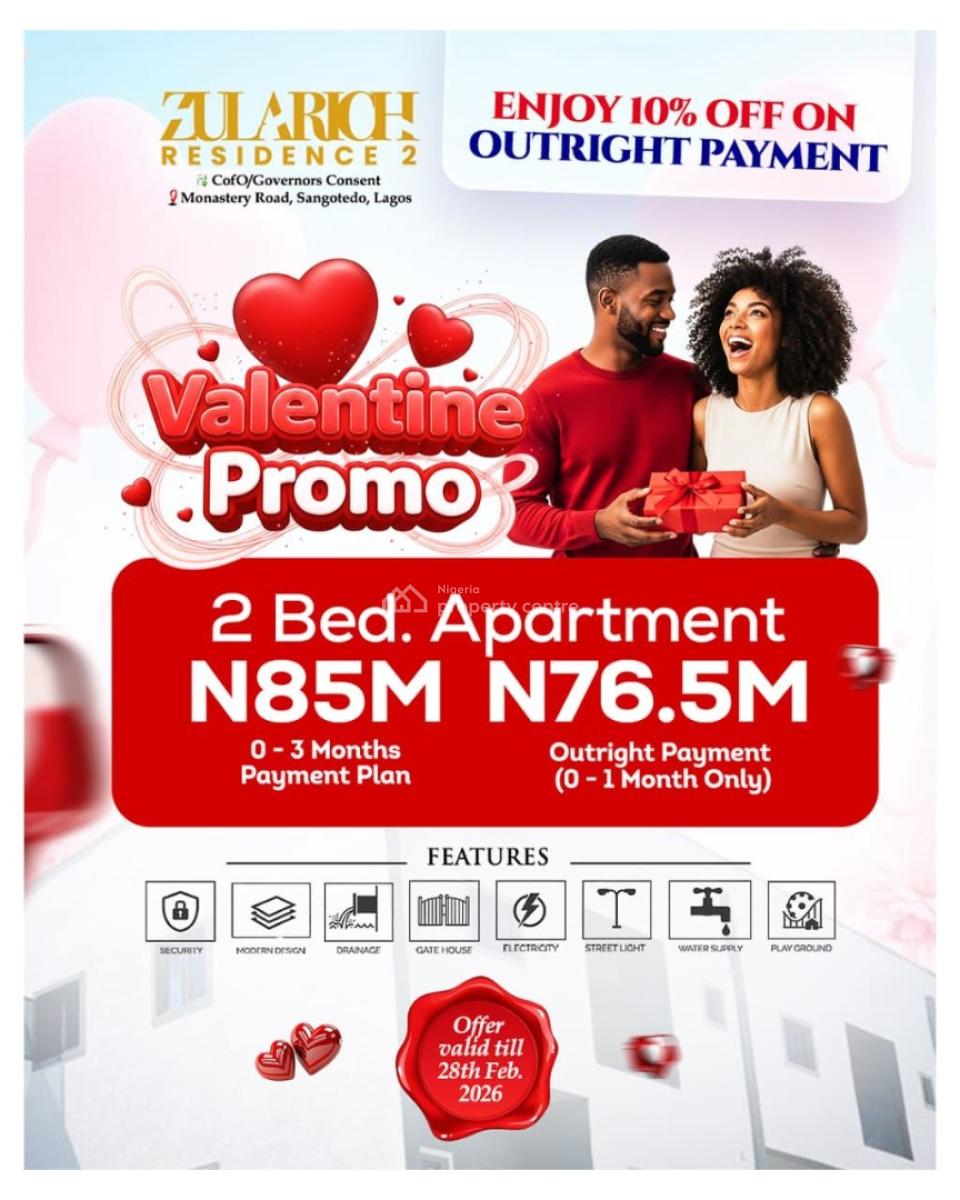 Luxury 4 Bedroom Terrace: Pay & Park in, Zularich Residence 2, Off Monastery Road, Sangotedo, Ajah, Lagos, Terraced Duplex for Sale