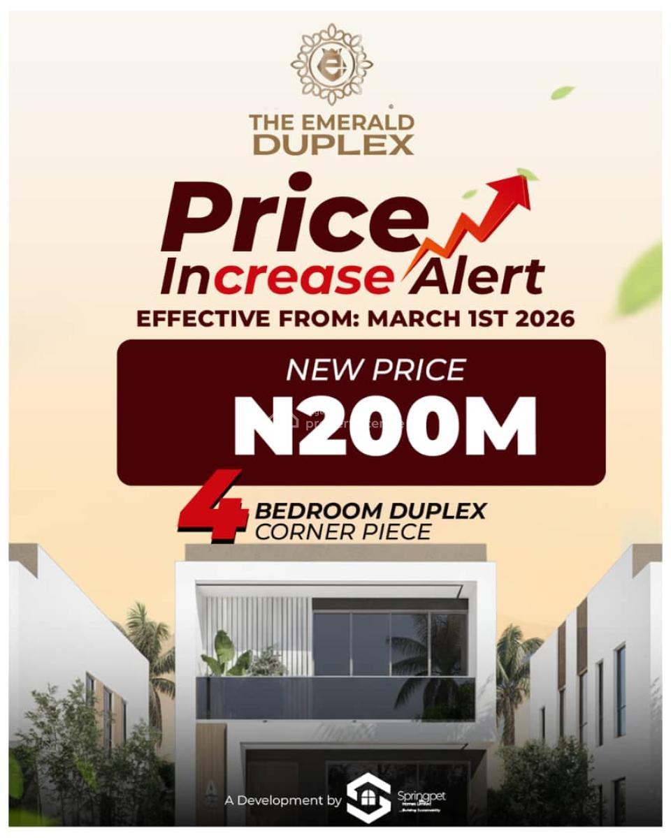 Luxury 4 Bedroom Duplex with C of O: Pay and Park in 12 Months, Emerald Duplexes, Beside Abraham Adesanya, Ogombo, Ajah, Lagos, Detached Duplex for Sale