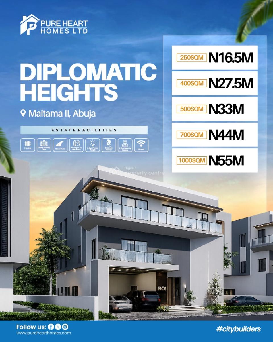 Plots of Land, Diplomatic Heights Estate, Maitama 2, Maitama District, Abuja, Residential Land for Sale