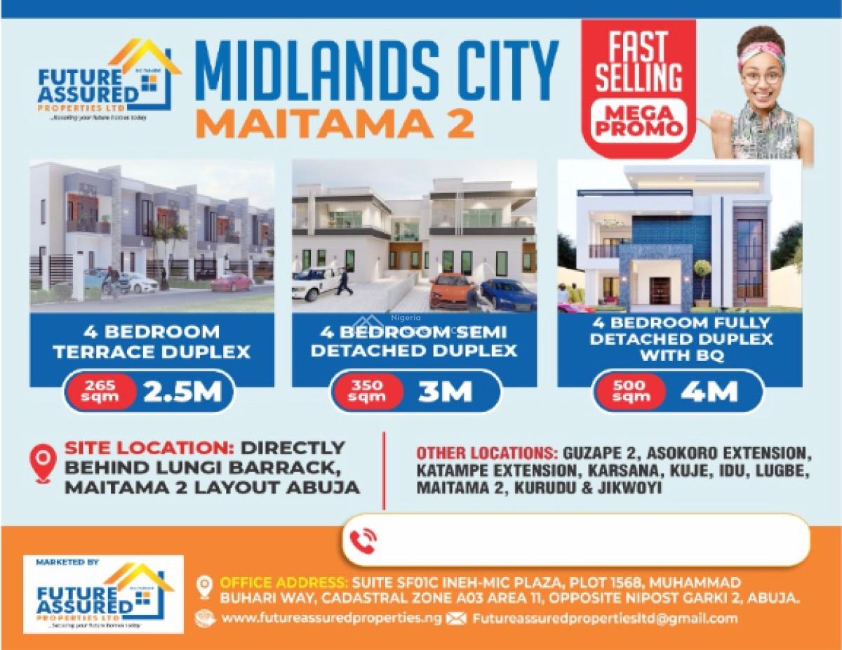 4 Bedroom Terrace Duplex, Mpape Junction, Maitama 2, Maitama District, Abuja, Mixed-use Land for Sale