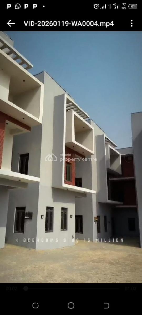 4 Bedroom Terrace Duplex with Bq, Mabushi, Abuja, Terraced Duplex for Rent